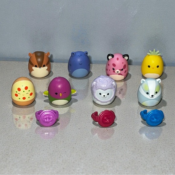 Squishmallows 8 Pc+Rings Set Squishmallows-a-Longs Toys Kids - Picture 6 of 15